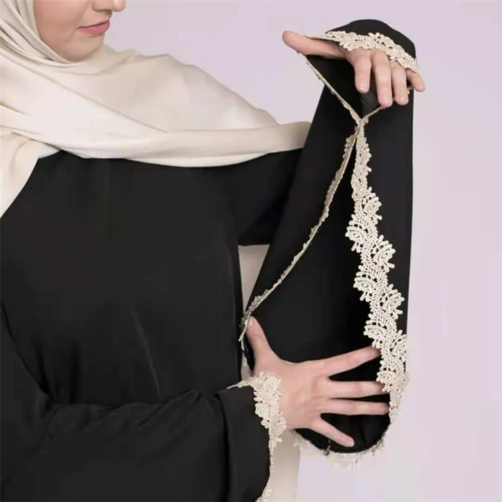 Elegant Muslim Women Long Dress Flare Sleeve Arabic Abaya Islamic Clothing Ramadan Maxi Robe Gown Kaftan Middle East Loose