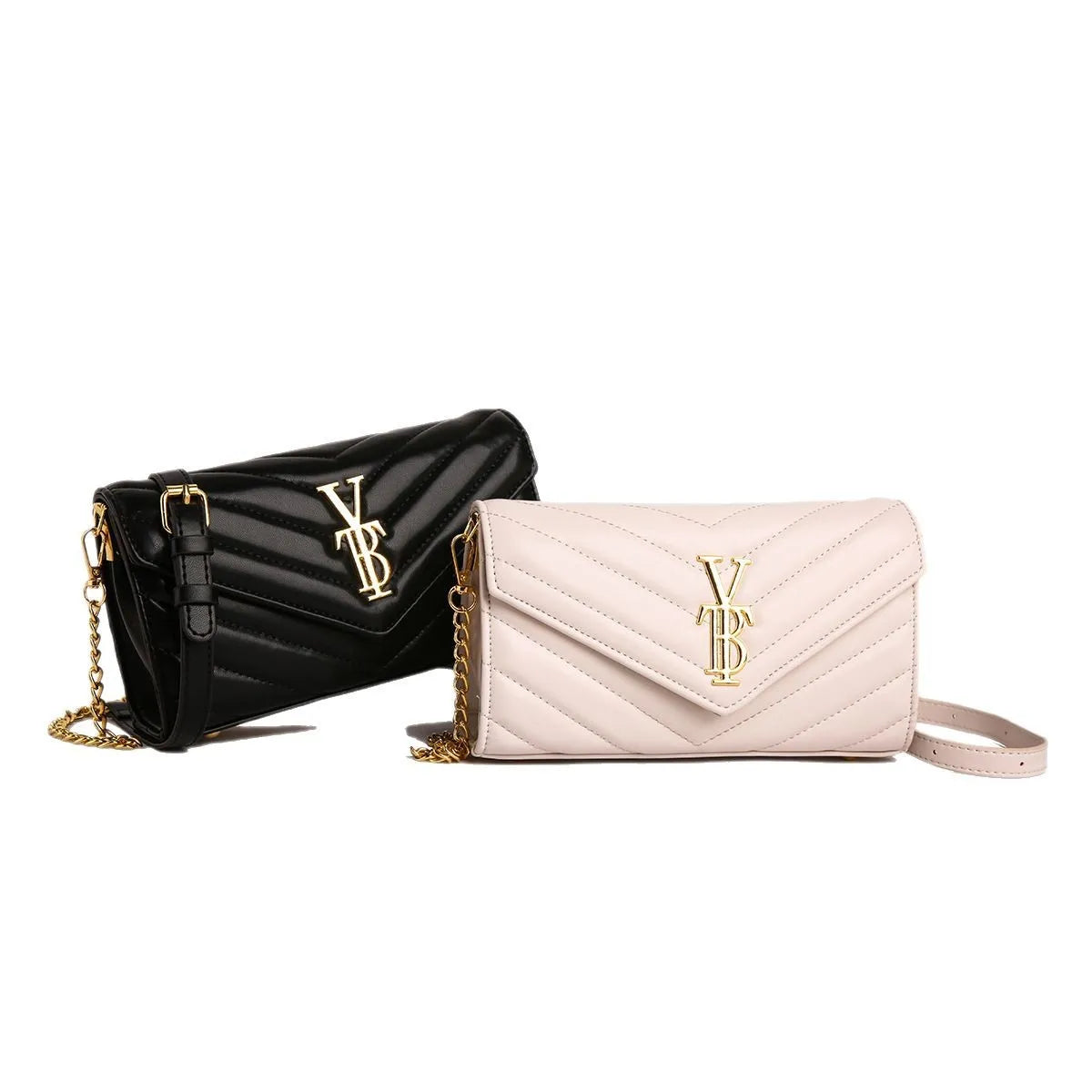 ChainLux Elite luxury crossbody bag white leather with gold chain strap