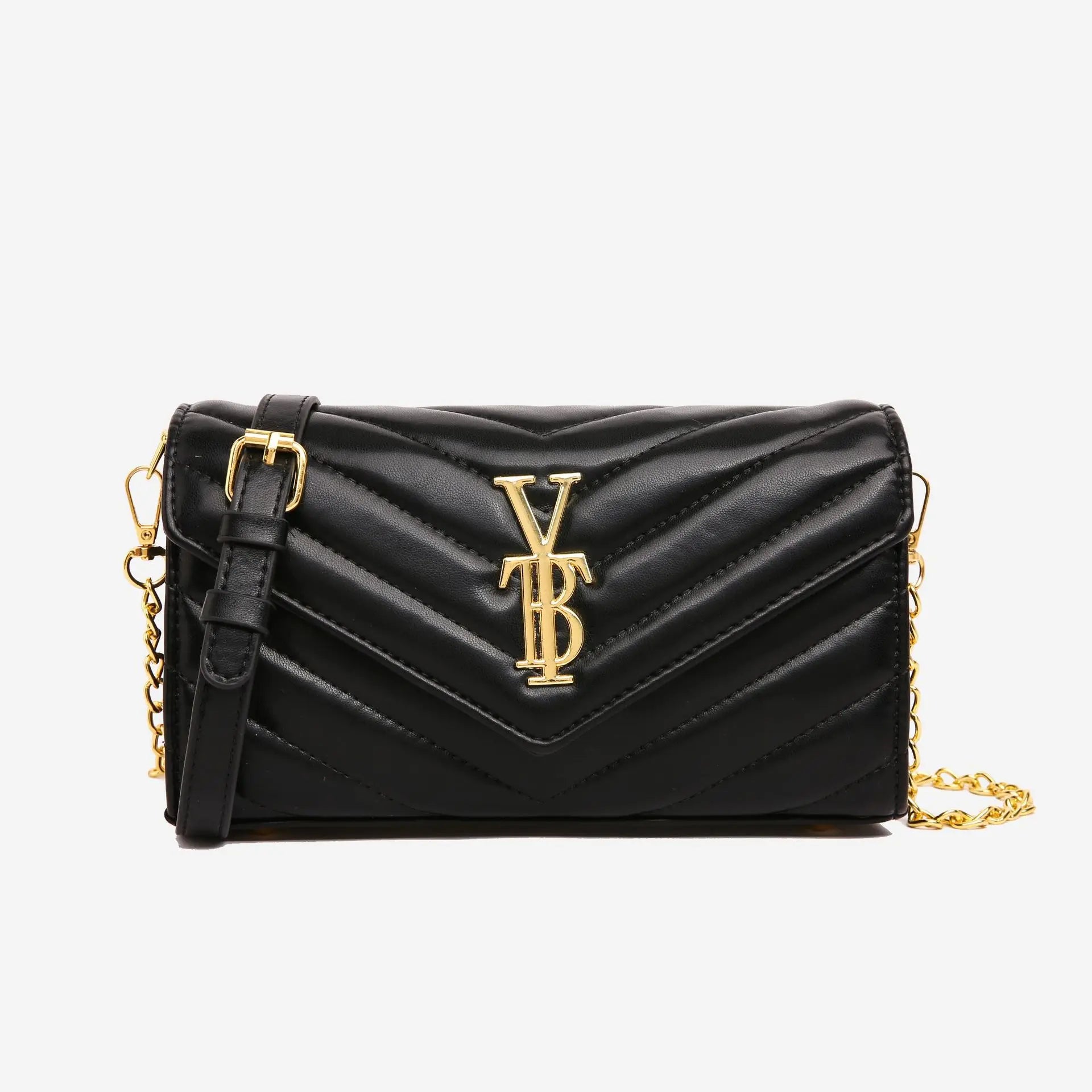 ChainLux Elite white leather handbag side profile and shape
